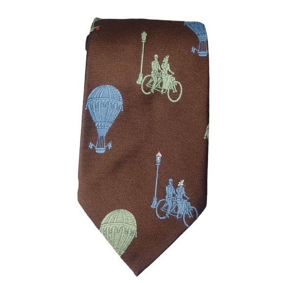 Distinguished Elegance Other - Vintage Tie Tandem Bicycle Hot Air Balloon Steampunk Necktie